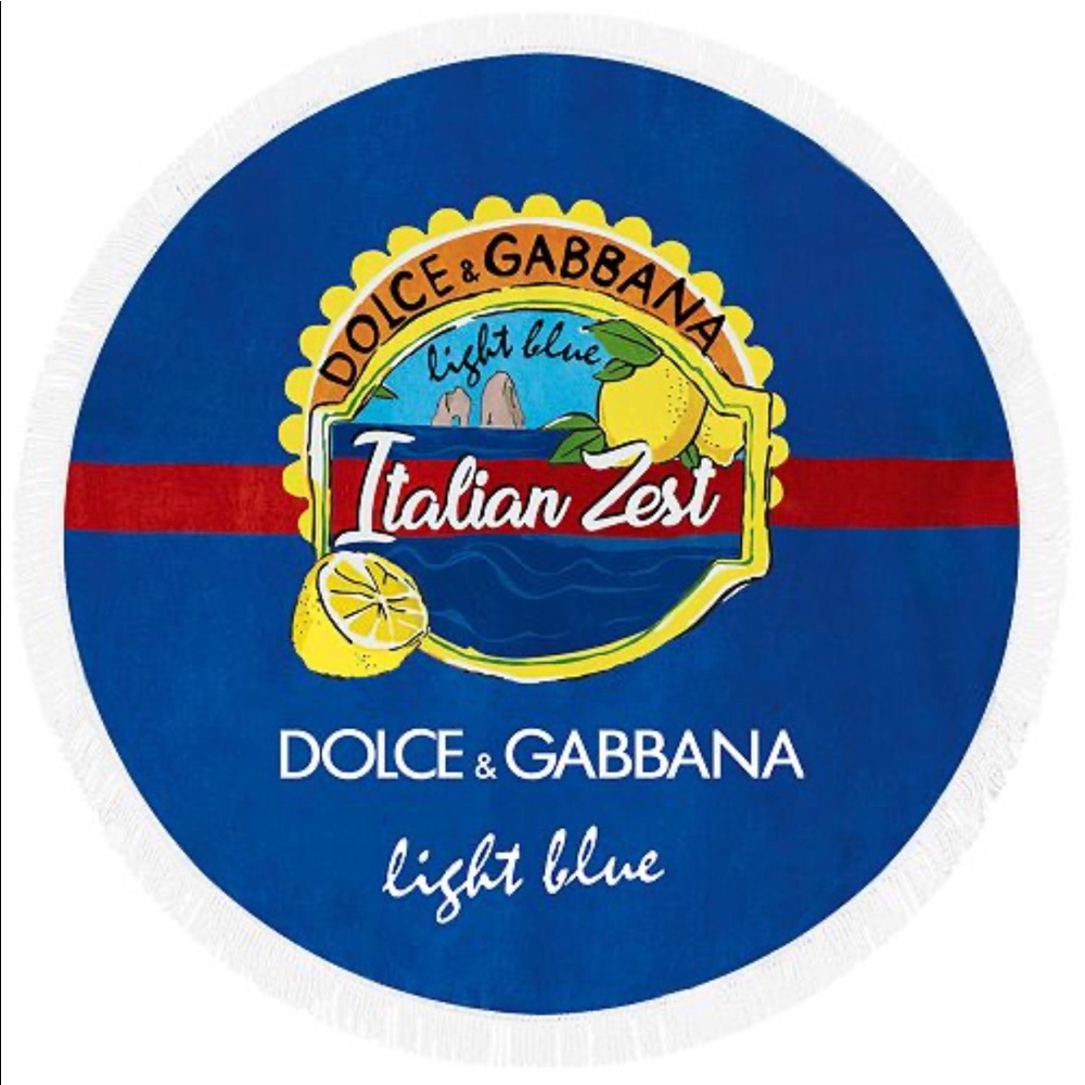 NEW Dolce and Gabbana Round Fringe Beach Towel